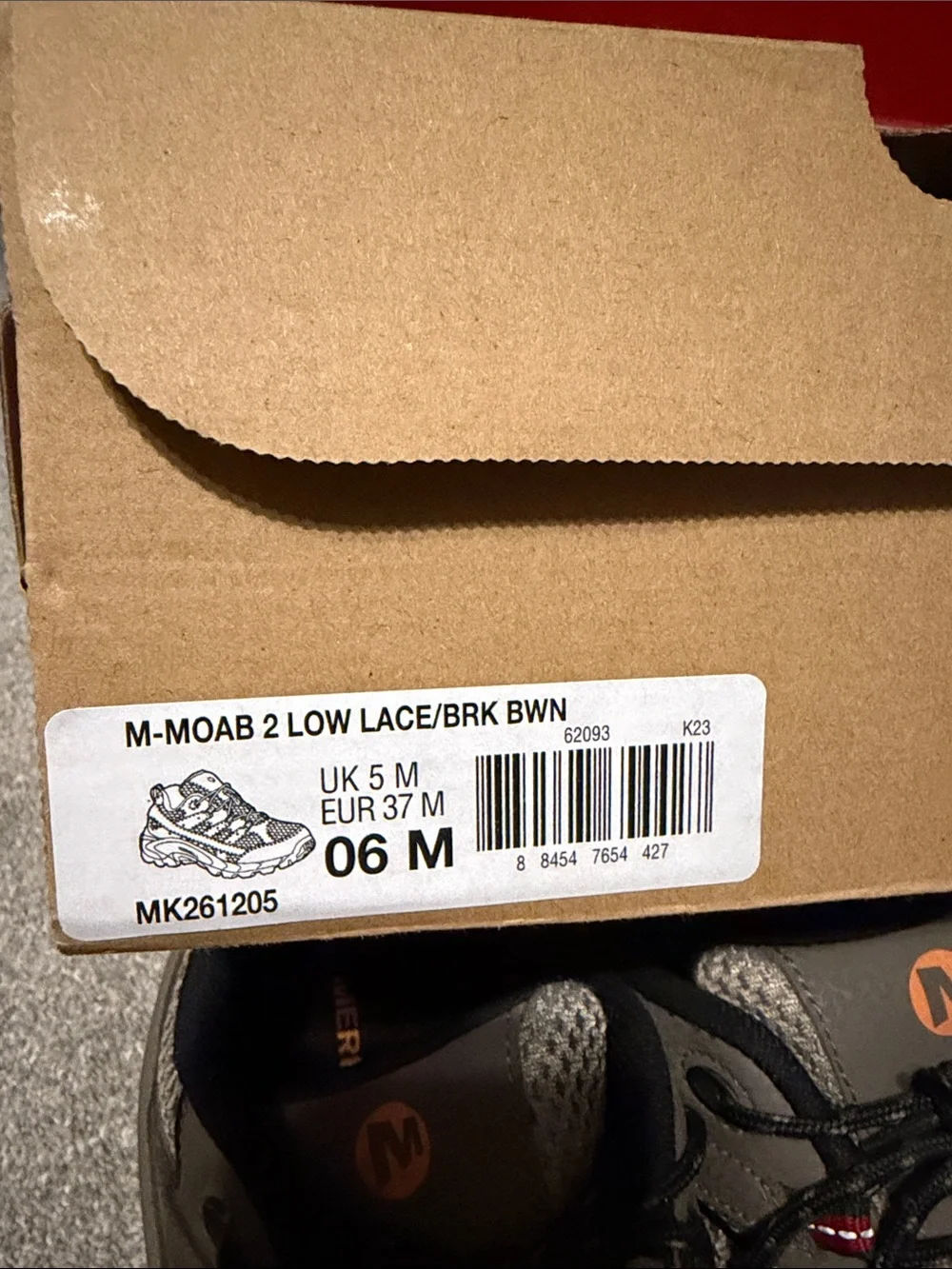 Merrell Taupe and Black Low-Cut Trail Hiking Shoe size 6